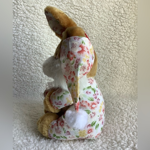 Vintage Bunny Rabbit Plush Pyjamas & Night Cap Stuffed Animal Toy - Picture 3 of 8